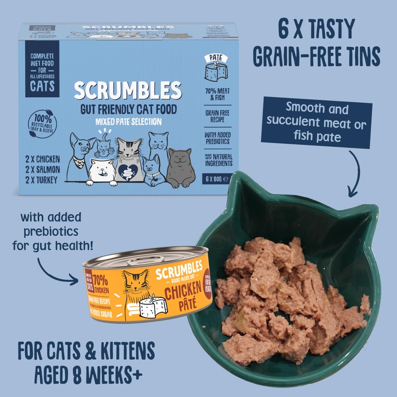 Scrumbles Scrumbles Wet Cat Pate Classic Selection 6 x 80g