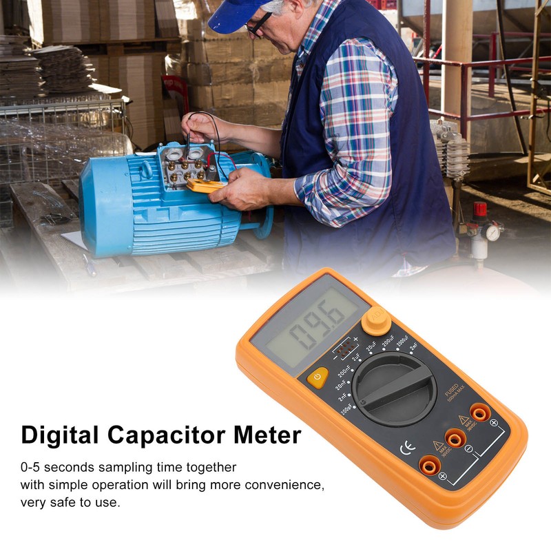Capacitor Meter Digital Capacitance Tester High Accuracy Test Tool for