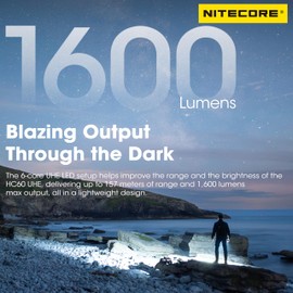 Nitecore HC60 UHE 1600 Lumen High Efficiency Headlamp 4000mAh USB-C Rechargeable Headlight Tag