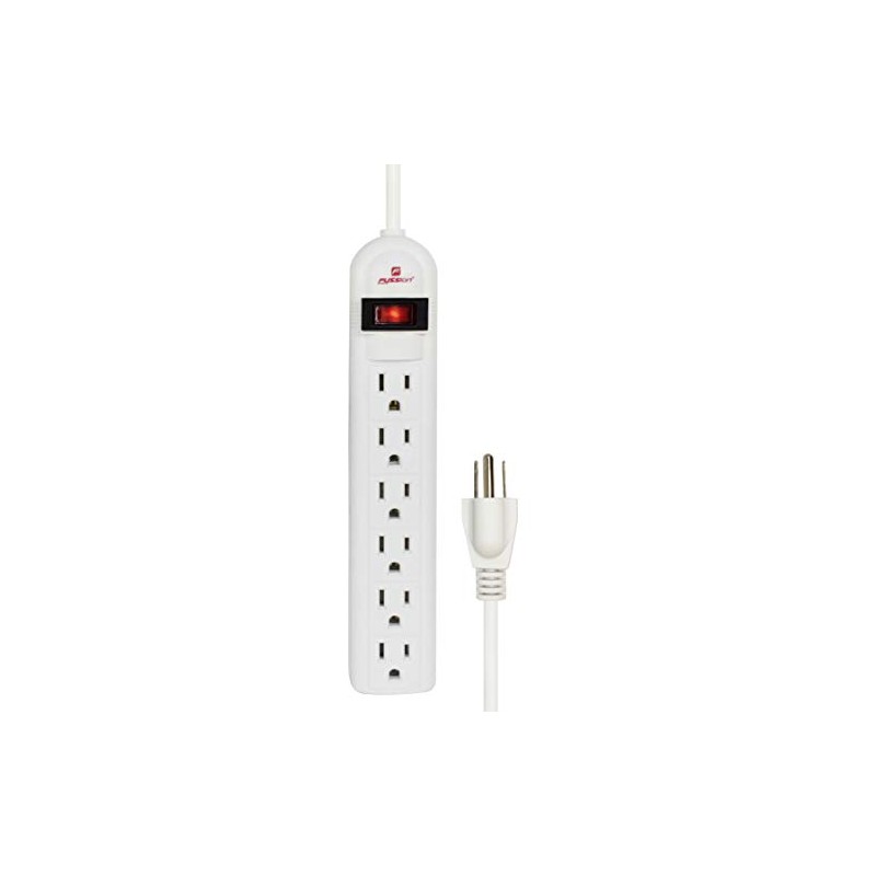 FUSSION ACUSTIC Barra Multicontacto 6 Entradas, con Switch y Cable