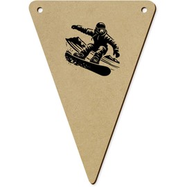 5 x 140mm 'Snowboarder' Wooden Bunting Flags (BN00083794)