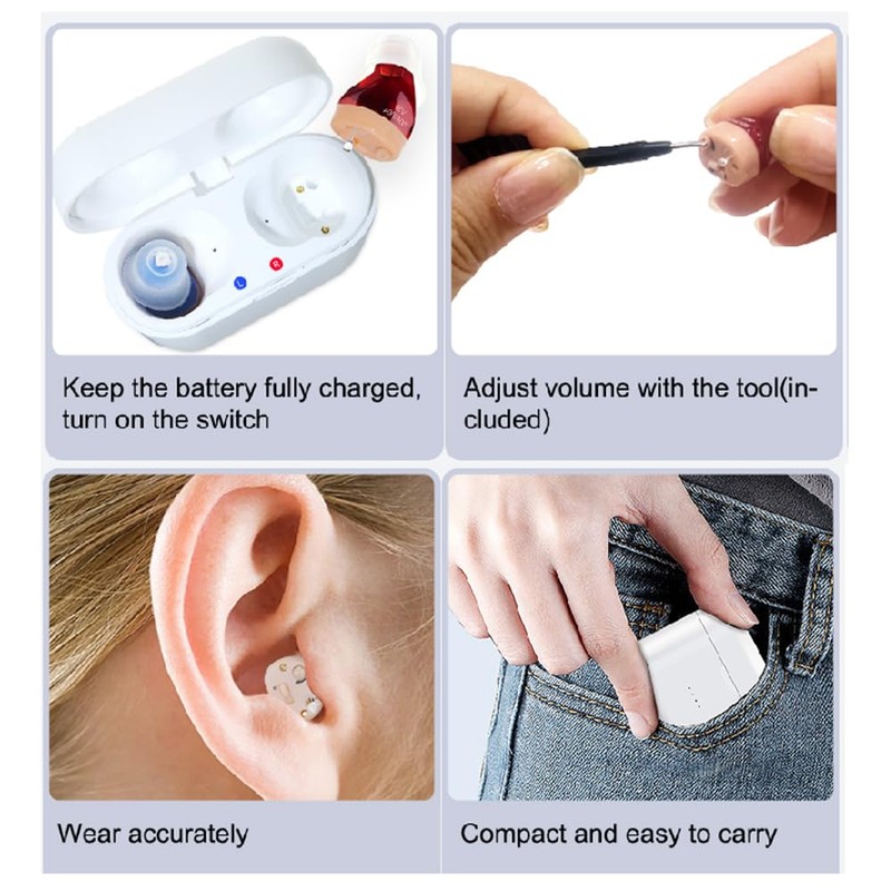 Hearing Aids for Seniors Rechargeable with Noise Cancelling, Hearing Amplifier
