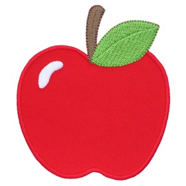 PatchMommy Apple Iron-on Patch for Children - Iron on Patch & Patch - Also Sew On - Embroidered Washable - For Kids Clothes, Jackets & Backpacks - 9 x 7.5 cm
