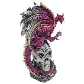 Demon Skull Statue Purple Dragon Skeleton Sculpture Statue Resin Table Decoration Gothic Sculpture Purple Series Resin Crafts Behind-the-scenes Creative Decorations Suitable for Home Office Desktop