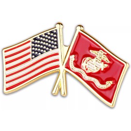 Coins For Anything Marine Corps and USA Cross Flag Lapel Pin