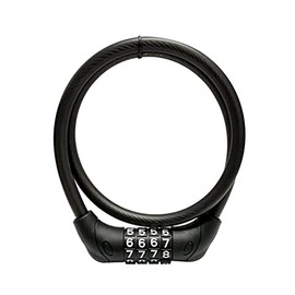 Top My Set Dial Wire Lock, Thickness 0.3 x Length 23.6 inches (8 mm) x Length 23.6 inches (600 mm), Black, BK, Black, Bicycle Lock, Key, 4 Digit Number