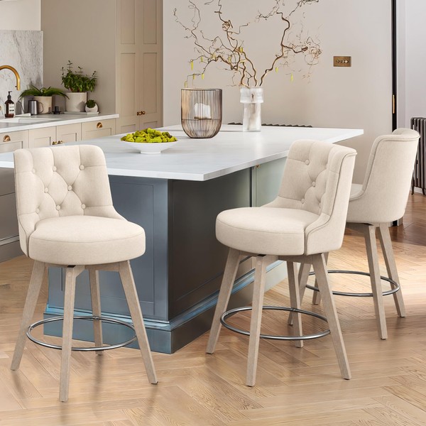 Cozyman Swivel Counter Height Bar Stools, 26" H Barstools, Modern