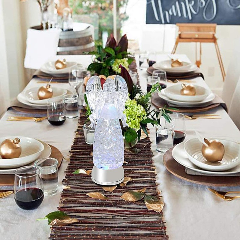 DRomance 11" Angel Snow Globe Lantern Battery Operated with 6