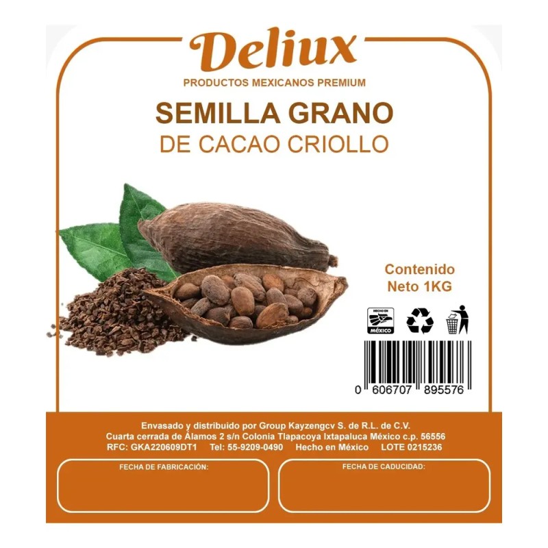 Semilla Grano De Cacao Criollo 100% Natural 1 Kg Premium