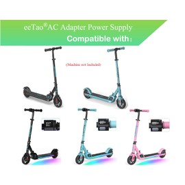 eeTao 25.2V-26V AC/DC Adapter Charger Compatible with SmooSat E9 / E9 Pro Apex 21.6V 2.5Ah 54Wh 21.6VDC 2500mAh Rechargeable Li-ion Battery Pack Kids Electric Scooter E9Pro Power Supply Cord Cable