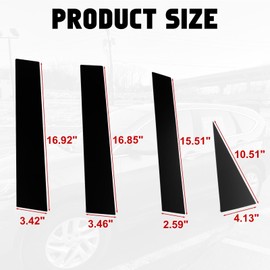 x xotic tech Pillar Post Side Door Window Cover Trim Pre-Cut Molding, Compatible with Honda CRV 2023 2024 2025 (Glossy Black)