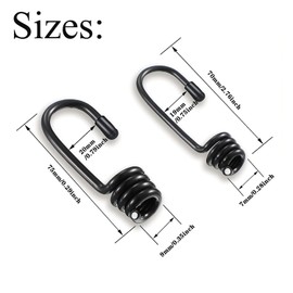 YehVeh 12 Pack Bungee Cords Hooks Replacement 1/4 Inch and 3/8 Inch Plastic-Coated Bungee Shock Cord Hooks Spiral Teminal Ends for Bungee Cords with Hooks Heavy Duty Bungee Straps Elastic Rope String