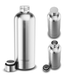 TC DAILY BOTTLE 0.70 L, steel matt, thermos flask made of stainless steel, 6 hours hot / 12 hours cold, absolutely leak-proof for school, office, water bottle, insulated bottle