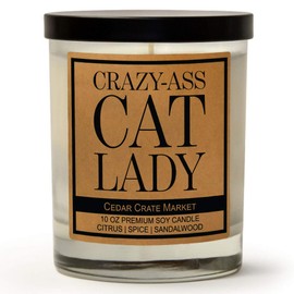 Funny Candles - Crazy Cat Lady,- Candles Gifts for Women, Men, Cat Moms, Cat Lovers, Rescue, Best Friends Birthday Gifts for Women, Friendship Gifts, Funny Gifts for Friends, Girlfriend, Boyfriend