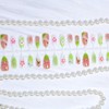 30Pcs Spring Summer Flower Press on Nails Medium Almond Fake