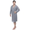 NY Threads Men's Robe Cotton Blend Knit Bathrobe, Large, Grey