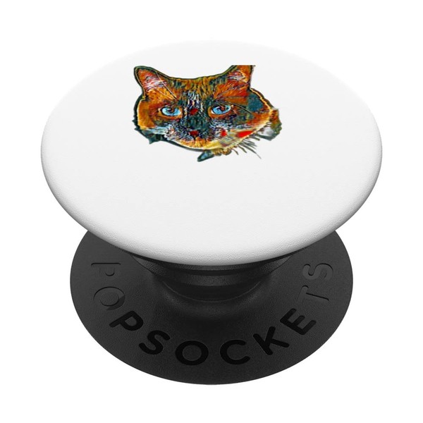 Digitales abstraktes Gemälde einer Katze PopSockets mit austauschbarem PopGrip