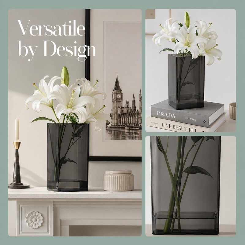 Acrylic Flower Vase, Unbreakable Square Flower Vase Plastic Vases Flowers