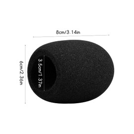 Pinsheng Pack of 6 Microphone Wind Protection, Foam Microphone Cover for Handheld Microphone, Large Mic Wind Protection for KTV, Stage Performance, Outdoor Activities (Black)