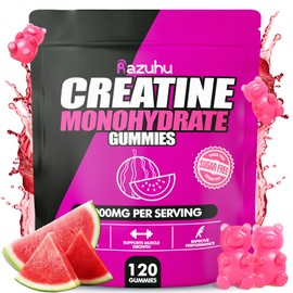 Flavored creatine monohydrate gummies sugar free,Pre workout supplements creatine gummies for men&women,Gym supplements,Supports muscle growth,Recovery,Strength,Energy Boost（120 count）-watermelon