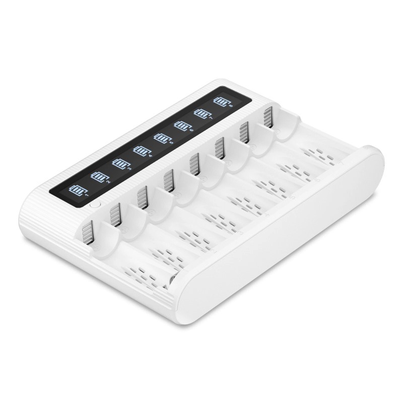 EBL 8 Slots LCD Rechargeable Battery Charger For Ni-MH Ni-Cd