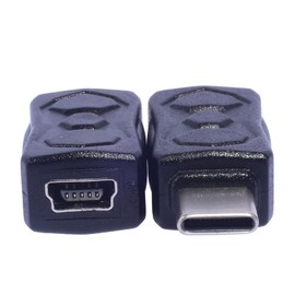 Shuade Mini USB Female To Type C Male Conversion Adapter Converter Black Support 5V2A Charging & 480Mbps Data Transfer Converter Connectors Support Charging Data Transfer