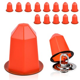 13 Pcs Fire Sprinkler Covers with Magnet Fire Sprinkler Head Paint Cover Protection Covers for Ceiling Covers for Head Guard and Head Paint Protection Recessed Sprinkler Protector (Orange)