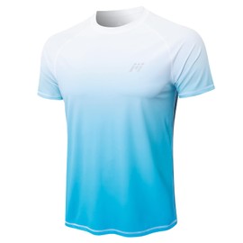 MEETWEE Maglietta Uomo sfumato Anti-UV UPF 50+ | Protezione Solare Traspirante Asciugatura Rapida | Leggero Elasticità 4 Vie per Escursioni Pesca Corsa Estate