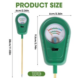 EBQOSK 3 in 1 Soil Tester, Moisture/PH/Fertility for Garden & Potted Plants, Battery - Free Soil Sensor with Easy - Read Dial for Lawn, Indoor & Outdoor Plant Care