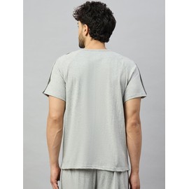 HAXOR Unisex Post Surgery Valcro Open Tearaway Grey Premium Cotton T-Shirt for Post-Op_XL