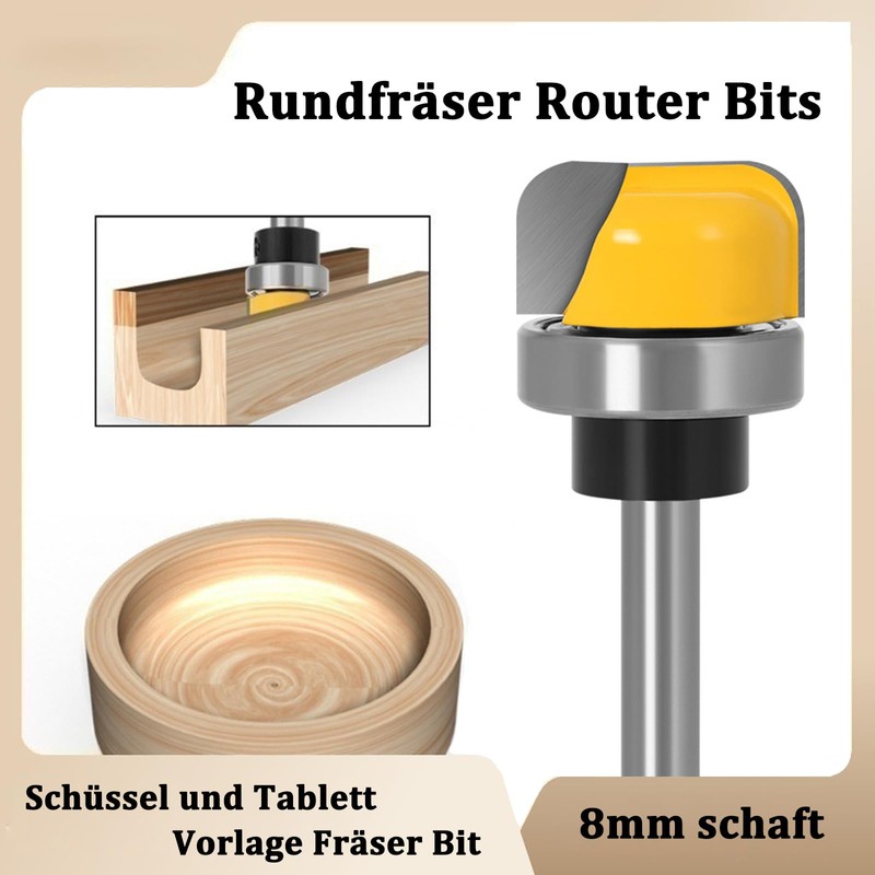 Bestgle 8 mm Shank Router Shank Bowl and Tray Template