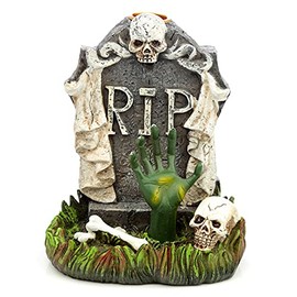 Puckator Gothic RIP Zombie Hand Graveyard Tombstone Backflow Incense Cone Burner / Holder, Height 13cm Width 11.5cm Depth 8.5cm
