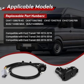 Trailer Tow Rear Bumper Wiring Connector Harness Kit CK4T-13B576-KE Compatible with Ford 2015 2016 2017 2018 2019 Transit-150 Transit-250 Transit-350 HD