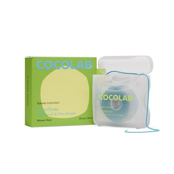 Cocolab Woven Dental Floss, Dentist-Designed Oral Care, Coconut Scent, Waxed,