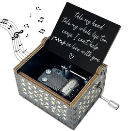 Caja de música de madera con asa Take My Hand Take My Whole Life Too Cajas de música Regalos románticos para esposa, novia, marido U R My Sunshine Caj