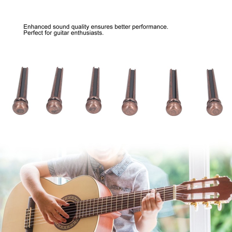 6PCS Guitar Bridge Pin Copper Acoustic Guitar Bridge Pins Peg