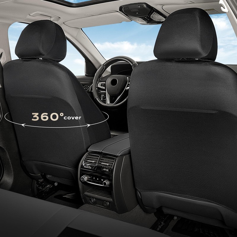 Car Seat Covers Full Set, Memory Foam Leather Car Seat