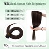 TESS Brown Clip in Hair Extensions Real Human Hair -