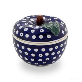Bunzlauer Keramik Apple Roasting Dish with Lid Diameter 12.6 cm Height 11.6 cm Decor 42