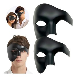 2 Antifaz Fiesta Mascaras Halloween Carnaval Cosplay Pareja.antifaz Halloween Para Adulto,niño,pareja.Negro/Negro
