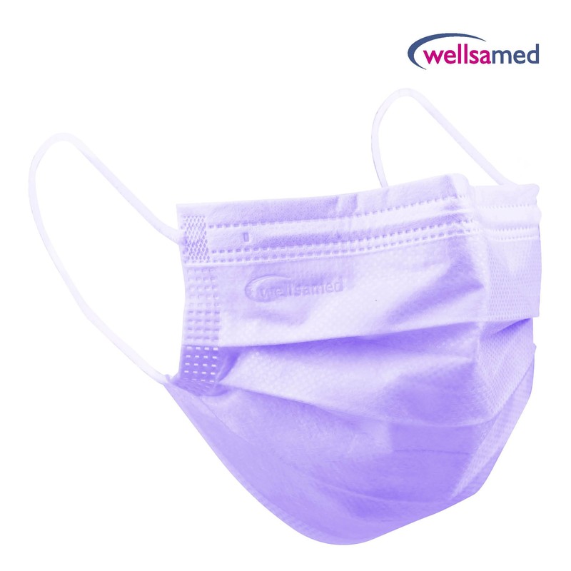 Wellsamed Wellsamask Disposable Surgical Masks Pack of 50 Purple Lavender