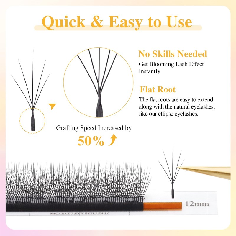 NAGARAKU 5D W Shape Eyelash Extension VERSION 3.0 lash Supplies