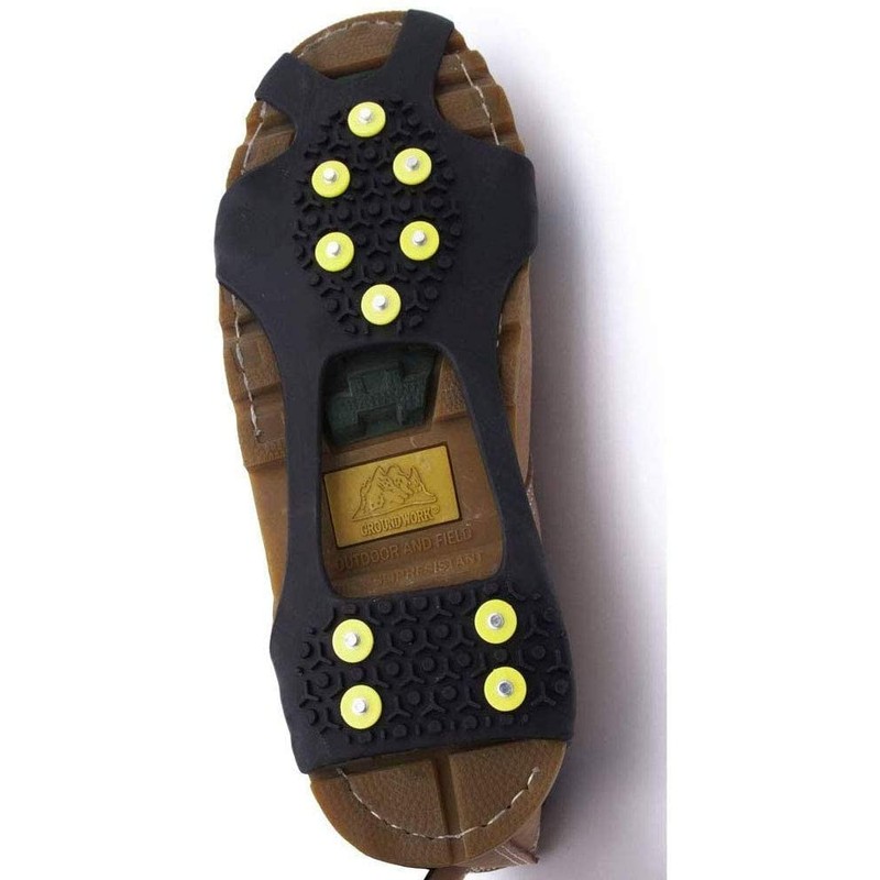 Winter Wise 10-STUD Ice Snow Grips, Anti Slip Winter Ice