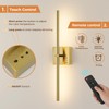JUSHENG 5000mAh Battery Operated Wall Sconce, 3000K/4000K/6000K Dimmable Brass Cordless