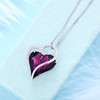 JiaYang Love Heart Necklace Women's Heart Chain Crystal Necklace with