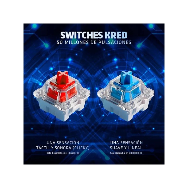 GAME FACTOR KBG500-RD Teclado Mecánico Gamer, con Ñ Tenkeyless, Retroiluminación