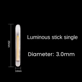 Kryoflare 20Pcs Fishing Float Light Sticks, 3mm Yellow Fluorescent Dark Glow Sticks, Floats Terminal Tackle and Accessories, Fishing Corks