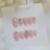 Pink sprinkle stone handmade nail tip - Midi Ballet /