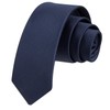HISDERN Tie Men's Slim Ties for Men Solid Silk Tie
