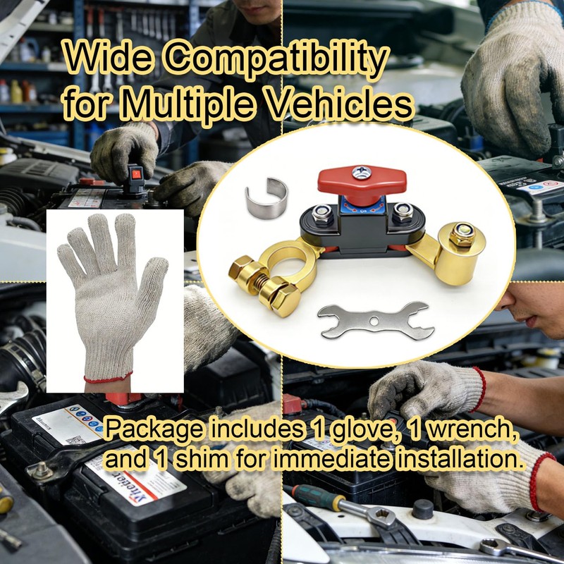 Car Battery Power Cut-Off Switch,Pure Copper Knob Control Battery Kill